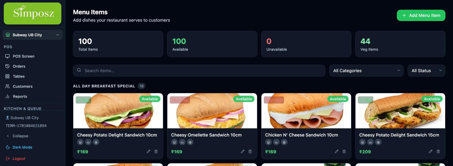 Menu Management